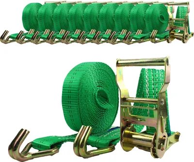 Produktbild von 10x Profi Ratschen Spanngurt Spanngurte Zurrgurt 2-tlg 6m 2t 2to 2000 kg GRÜN