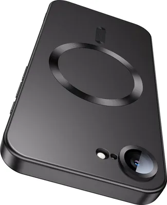 Immagine prodotto di Custodia magnetica per iPhone 16e/iPhone 17e, custodia protettiva in silicone opaco con protezione per l'obiettivo, compatibile con MagSafe - Nero