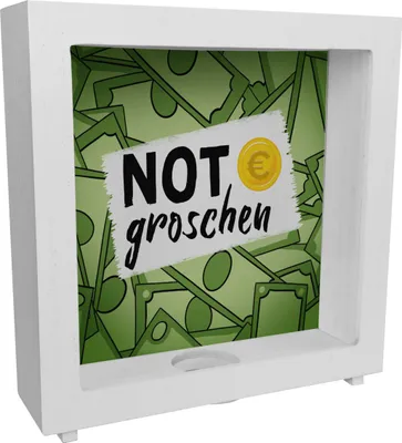 Produktbild von Notgroschen Rahmen Spardose aus Holz für den Notfall