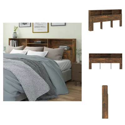 Produktbild von vidaXL Kopfteil mit Ablagen Räuchereiche 220x19x103,5 cm -  Kopf- & Fußenden
