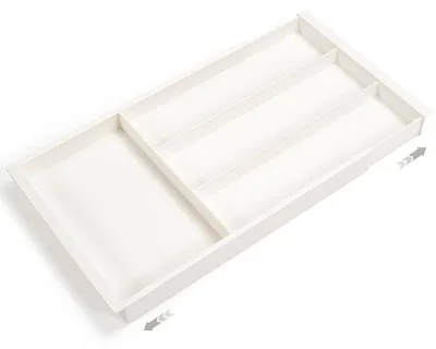 Besteck-Organizer ausziehbar 4 Fächer creme 32x21x3 cm