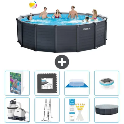 Produktbild von Graphite Panel Pool Rund - 478x124 cm - 9-teilig  S608
