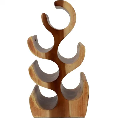 Produktbild von Teako Design Weinregal Teramo Teakholz Massiv 6 Flaschen 27x19x50cm