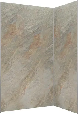 Image de Pack de 2 Panneaux Muraux Pierre Wood Stone 90+120x210 cm avec Profilés ANODISE BRILLANT - STONE'IT