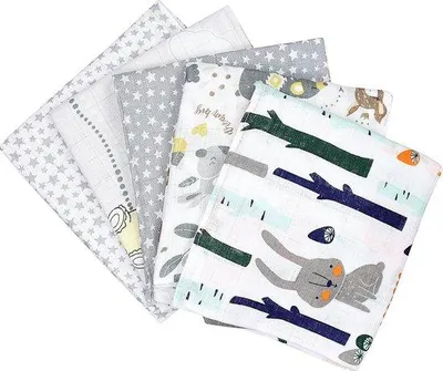 Zdjęcie produktu dla Śliniaki dla niemowląt 70x80, opakowanie 10 sztuk, unisex, białe, bawełniane