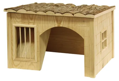 Immagine prodotto di Casetta per roditori con portafieno integrato Natura 42 x 34,5 x 27 cm