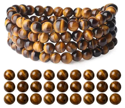 Tigerauge-Steinkugeln, 6 mm, 60-63 Stück, für DIY-Schmuck