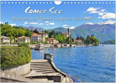 Produktbild von Comer See - Mediterraner Charme in alpiner Landschaft (Wandkalender 2025 DIN A4 quer), CALVENDO Monatskalender