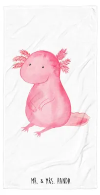 Produktbild von Mr. & Mrs. Panda Handtuch Axolotl Niedlich - Weiß - Geschenk, Lebensweisheit, Badehandtuch, Liebe, Duschhandtuch, Strandtuch, Freundin, Großes, Weisheit, Duschtuch