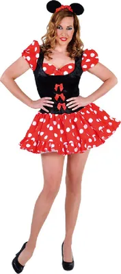 Produktbild von M212115-M rot-schwarz Damen Minnymauskleid Mickymauskostüm Gr.M