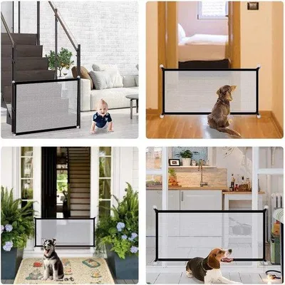Obrázek produktu pro Bezpečnostní zábradlí Famanu pro vnitřní použití – ochrana schodiště bez vrtání – bezpečnostní mříž 180 x 72 cm – černá barva