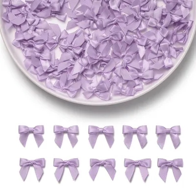 100 Mini-Geschenkschleifen lila 3,4 x 2,8 cm für Dekoration
