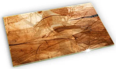 Produktbild von Glas Grabkerzen Untersetzer Motiv Gummifüße - 52x30 cm - Holzbrettstruktur