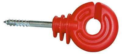 Produktbild von 100 Stück Ringisolator kompakt rot verzinkte 5 mm Stütze für Weidezaun