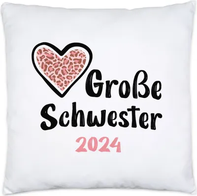 Produktbild von Große Schwester 2024 Kissen Sisters Love Geborgenheit Liebe Familie Zusammenhalt Freude Spaß Sis Love