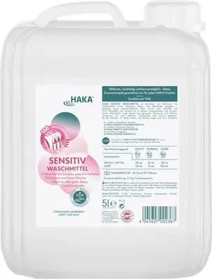 Produktbild von HAKA Sensitiv Waschmittel 5l geeignet für Allergiker & Babys