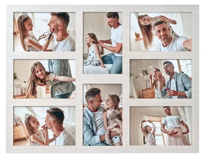 Produktbild von Collage Bilderrahmen für 8 Fotos - 4 x 6 Zoll Wand- und Tischrahmen Weiß
