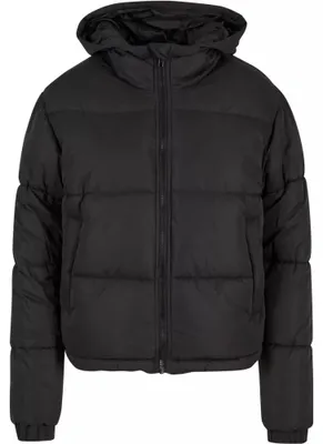 Productafbeelding van Dameswinterjas Urban Classics Peached Puffer Jacket met capuchon, zwart - maat 4XL
