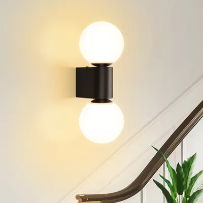 Produktbild von ZMH Wandleuchte modern innen Wandlampe Schlafzimmer Wandbeleuchtung Flur in Weiß G9 Wandstrahler 2 flammig aus Glas Max. 25W Ohne Leuchtmittel