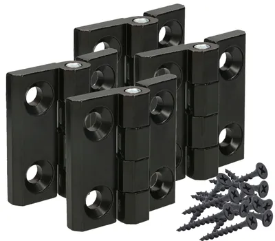Produktbild von KOTARBAU® Scharnier Gerollt Gussteil 270° 40 x 40 mm Schwarz 4er Set