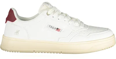 Produktbild von Moderner weißer Herrensneaker mit kontrastierenden Details und Logo
