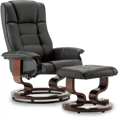 Produktbild von Luxus-Sessel mit Kissen - 360-Grad-Drehfunktion - Kunstleder - Schwarz - Fernsehsessel - 75 x 77 x 103 cm