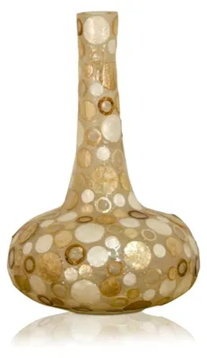 Produktbild von Casa Padrino Deko Vase aus Muschelschalen Ø 26 x H. 43 cm - Ringe & Punkte