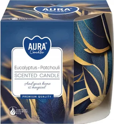 Image de Bougie parfumée en verre BISPOL Aura 20H EUKALIPTUS - PACULA