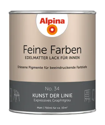 Produktbild von Alpina Feine Farben Lack No. 34 Kunst der Linie - graphitgrau 750 ml