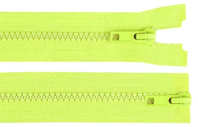 1 Reißverschluss 2-Wege 5mm 65 cm teilbar Autolock Doppelzipper neongelb