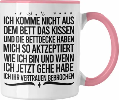 Produktbild von Trendation - Lustige Tasse für Langschläfer Geschenkidee Mädchen Jungs (Rosa)