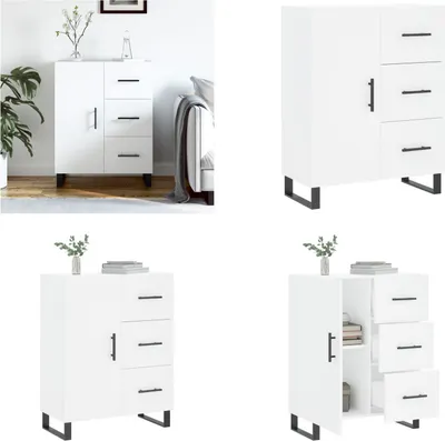 Image de vidaXL Sideboard Blanc 69,5x34x90 cm Bois composite - Sideboard - Sideboards - Armoire - Armoires