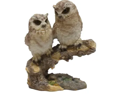 Produktbild von Eule Uhu Kauz Vogel Paar Schleiereule Deko Garten Tier Figur Skulptur Schneeeule