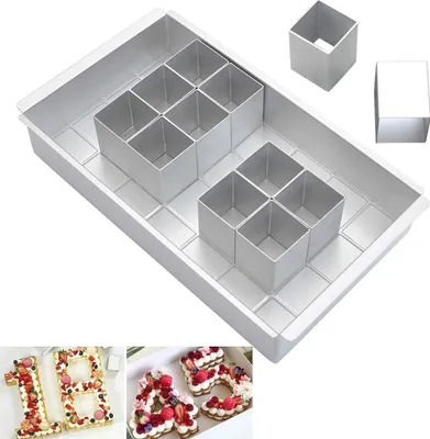Produktbild von Aluminium Backformen Kuchenform verstellbar Antihaft für Groß Buchstaben Alphabet Zahlen DIY Backen Formen Set, Zahlen- und Buchstabenkuchenform Ausstechformen Hochzeit Geburtstag Taufe
