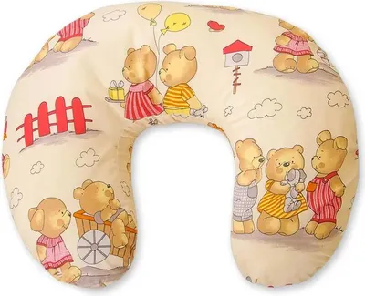 Image de Coussin d'allaitement ergonomique en forme de croissant Douceur d'anniversaire de Bobono 60x47 cm