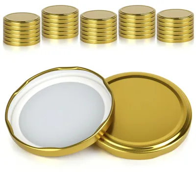 30 Twist-Off-Deckel TO 82 Gold für Einmachgläser
