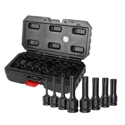 Produktbild von 1/2" Torx Kraft-Bit-Steckschlüsselsatz (8-teilig) Schlagschrauber-Nüsse T30-T80