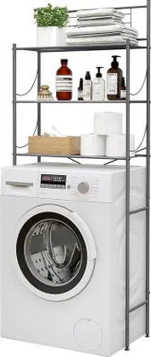 Immagine prodotto di Scaffale da bagno compatto in acciaio inossidabile, 3 ripiani, grigio