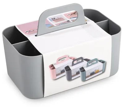 Obrázek produktu pro Multifunkční organizér do koše, přenosný, stohovatelný plastový košík s rukojetí
