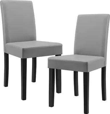 Image de [en.casa] Lot de 2 chaises rembourrées gris clair avec
