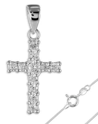 Produktbild von Kreuz Kette Silber 925 mit Zirkonia Anhänger + 42 cm Kette