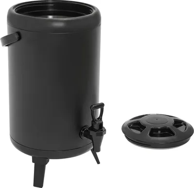 Produktbild von Isolierter Getränkespender - Thermobehälter mit Zapfhahn - Edelstahl 201 - 10 l (8 l effektiv) - Heiß & kalt - 24×33 cm - Schwarz