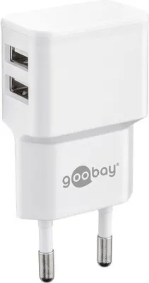 Obrázek produktu pro Goobay Napájecí a nabíjecí adaptér 230V na 2x USB, max.2,4A – Černá