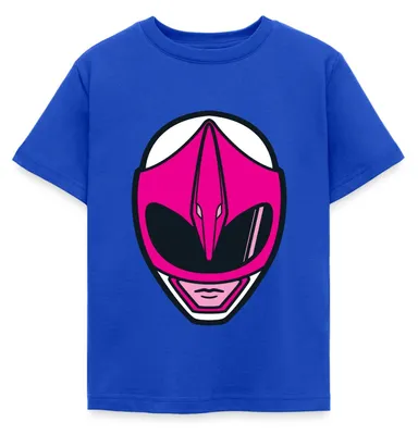 Produktbild von Spreadshirt Power Rangers Pinker Ranger Helm Kinder T-Shirt, 98/104 (3-4 Jahre), Royalblau