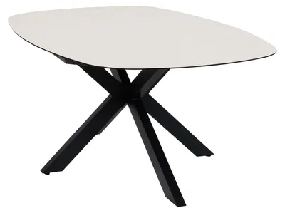 Produktbild von Ovaler Gartentisch Malaga | 180 x 115 cm | Schwarz & Cerra Vetro