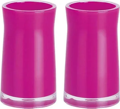 Immagine prodotto di Spirella Bicchiere portaspazzolino Portaspazzolino Sydney 7,5 x 16,7 cm Rosa 2 pezzi