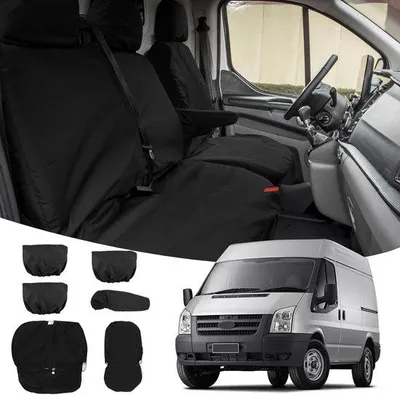 Image de Housses de siège pour Ford Transit MK7 - banquette 3 places, imperméables - 2007-2013