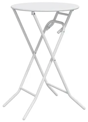 Productafbeelding van Ronde Witte Metalen Klaptafel voor Tuin en Balkon