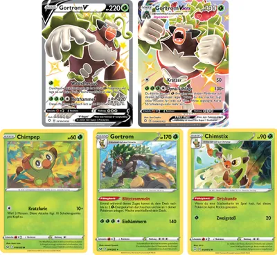 Produktbild von Gortrom V&VMAX & Chimpep & Chimstix & Gortrom Rare Holo SET Glänzendes Schicksal 11-13/72 & SV105-106/122 Sammelkarten Pokemon Einzelkarten