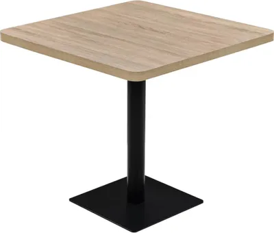 Image de vidaXL Table de bistrot MDF et acier Carré 80x80x75 cm aspect chêne